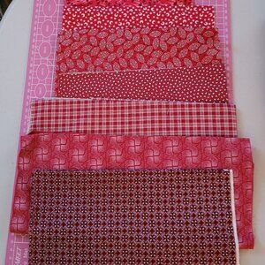 Small Bundle of Red Scraps for Quilting, Doll Clothes, Junk Journals, More